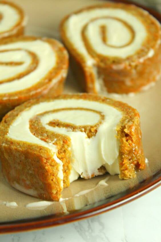 Carrot Cake Roll With Cream Cheese Frosting Filling