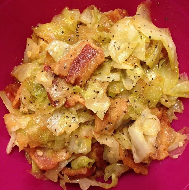 Fried Cabbage With Bacon Onion And Garlic (1)